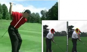 ダウンスイングで体が起き上がってしまうと、ボールの頭を打つ可能性が大きくなります。よくありがちなトップですよね。